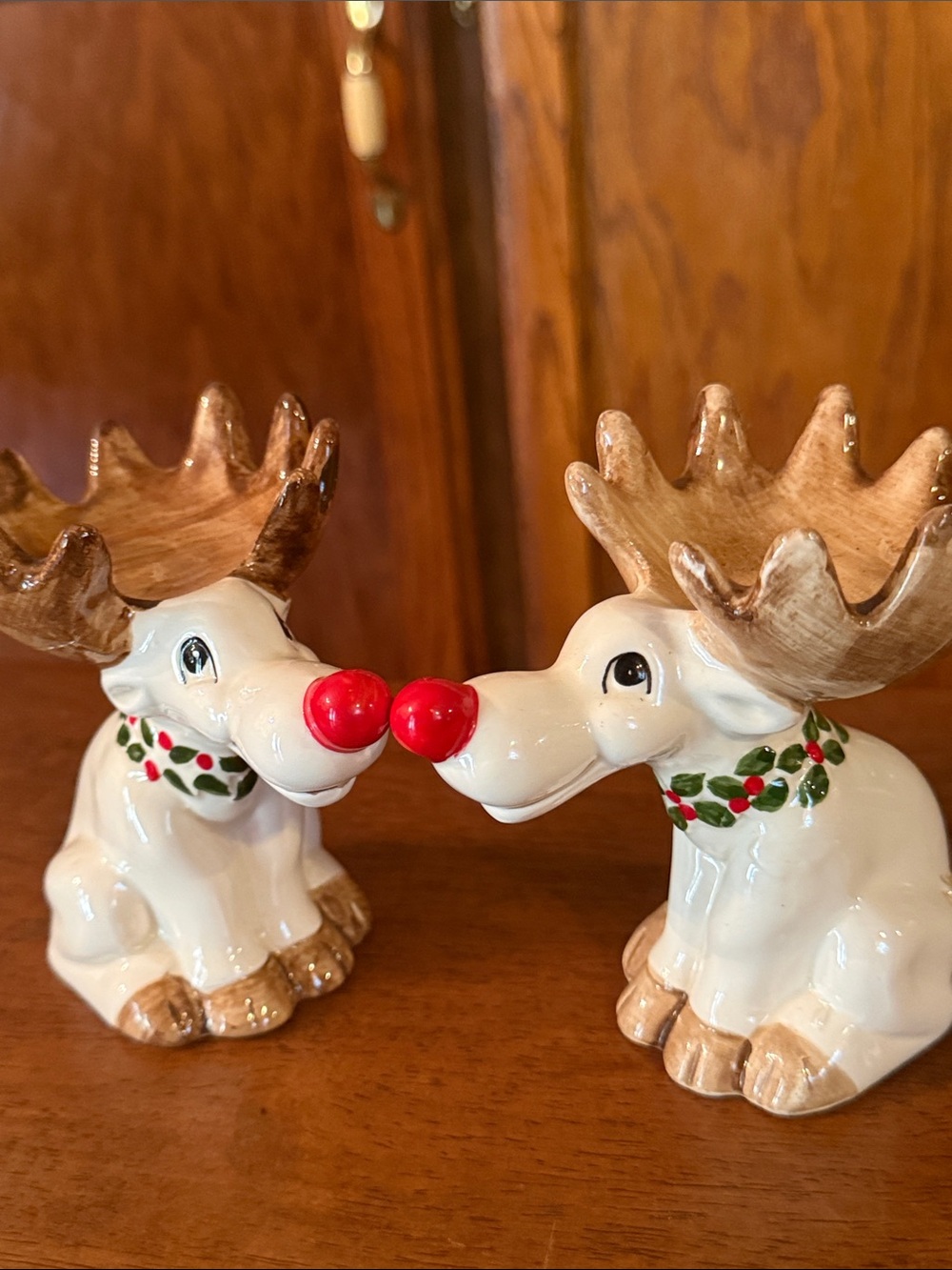 Beautiful Fitz and Floyd Ceramic Reindeer Candle Holders